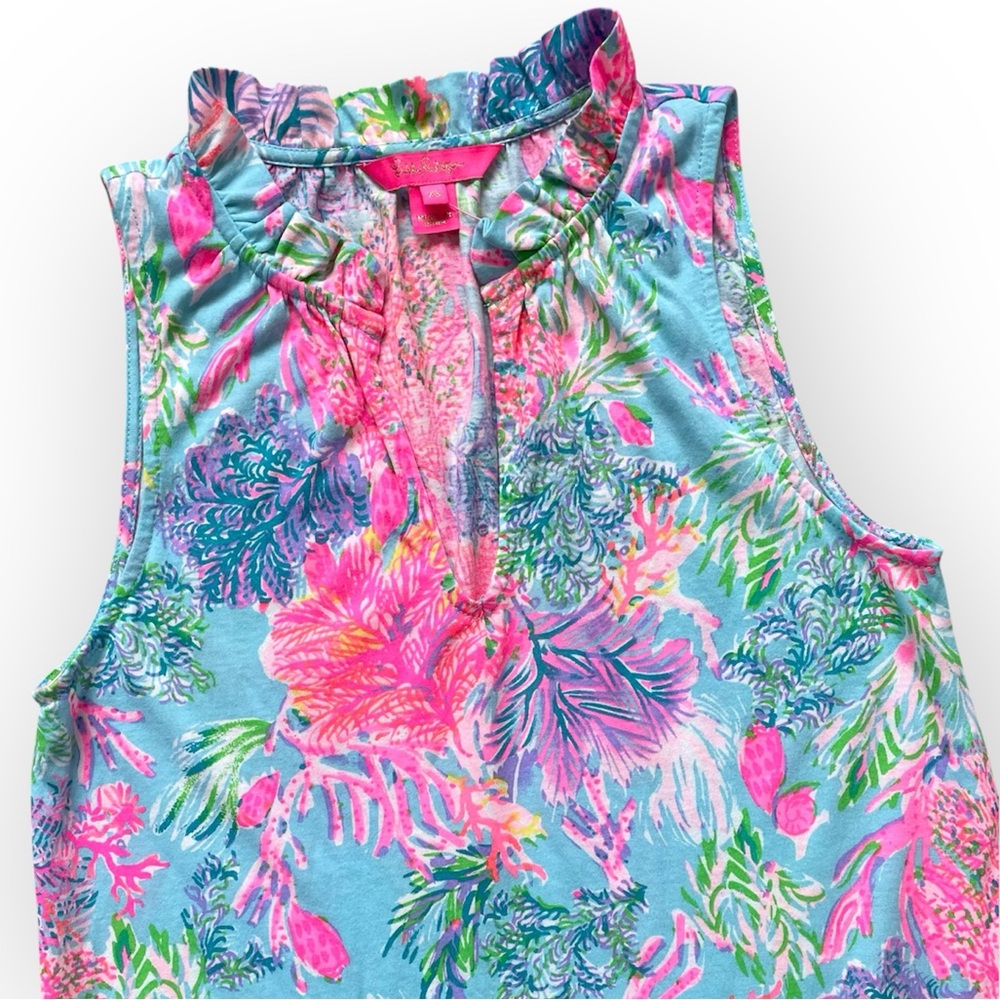 🪸NWT Lilly Pulitzer Malone Tiered Swing Dress, Celestial Blue Cay to My Heart 🪸 - Picture 6 of 16